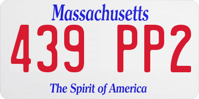MA license plate 439PP2