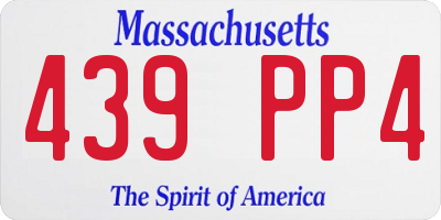 MA license plate 439PP4