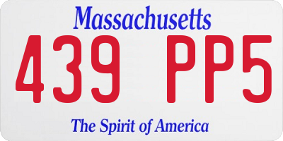 MA license plate 439PP5