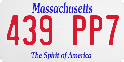 MA license plate 439PP7
