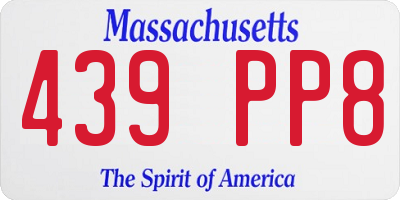 MA license plate 439PP8