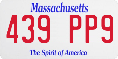MA license plate 439PP9