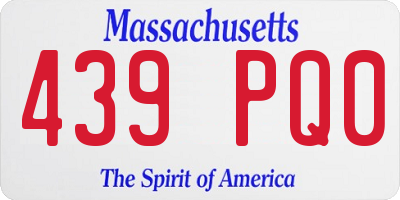 MA license plate 439PQ0