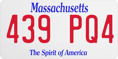 MA license plate 439PQ4