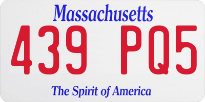 MA license plate 439PQ5
