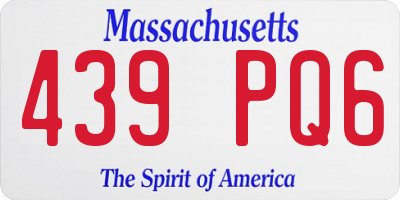 MA license plate 439PQ6