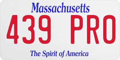 MA license plate 439PR0