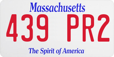 MA license plate 439PR2