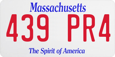 MA license plate 439PR4