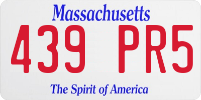 MA license plate 439PR5