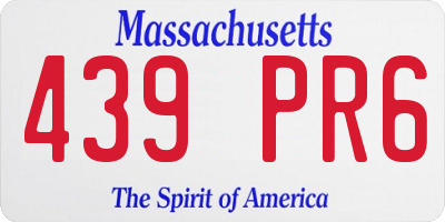 MA license plate 439PR6