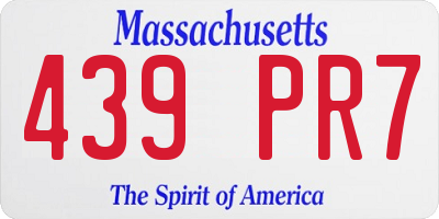 MA license plate 439PR7