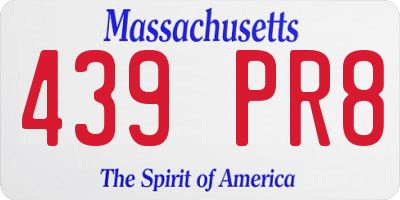 MA license plate 439PR8