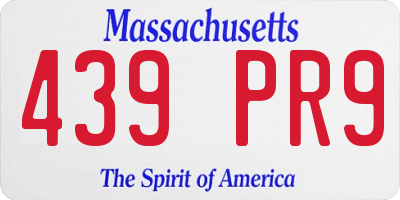 MA license plate 439PR9