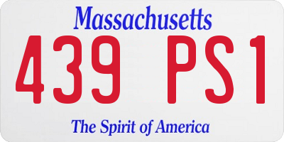 MA license plate 439PS1