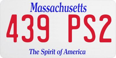 MA license plate 439PS2