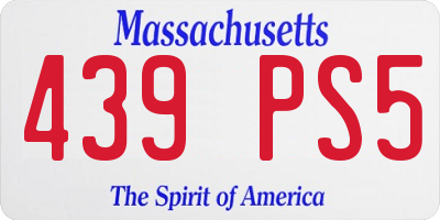 MA license plate 439PS5
