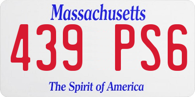 MA license plate 439PS6