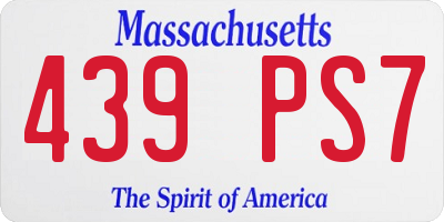 MA license plate 439PS7