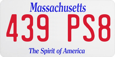 MA license plate 439PS8