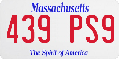 MA license plate 439PS9