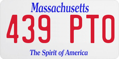 MA license plate 439PT0