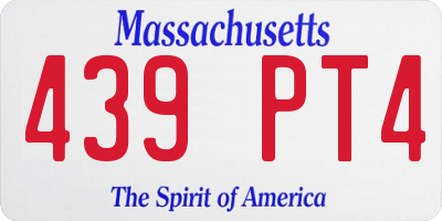 MA license plate 439PT4