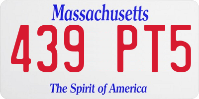 MA license plate 439PT5
