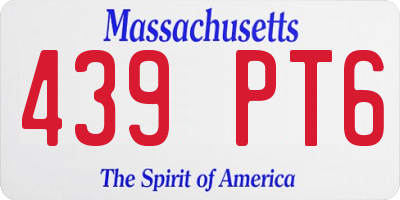 MA license plate 439PT6