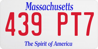MA license plate 439PT7