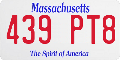 MA license plate 439PT8
