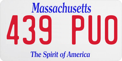 MA license plate 439PU0