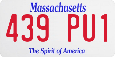 MA license plate 439PU1