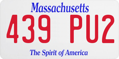 MA license plate 439PU2