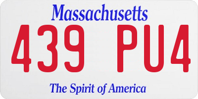 MA license plate 439PU4