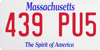 MA license plate 439PU5