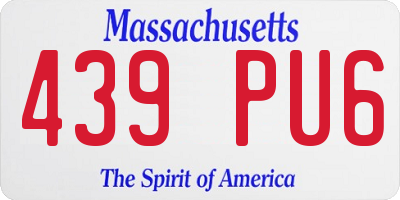 MA license plate 439PU6