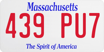 MA license plate 439PU7