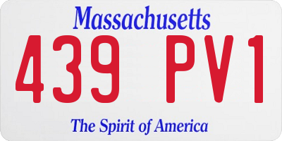 MA license plate 439PV1