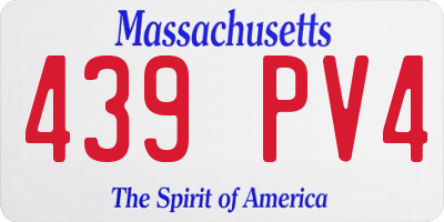 MA license plate 439PV4