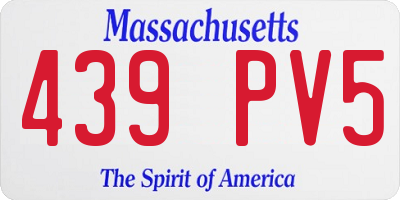 MA license plate 439PV5