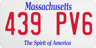 MA license plate 439PV6