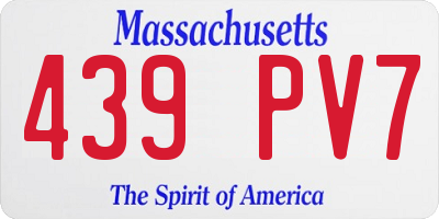 MA license plate 439PV7