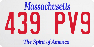 MA license plate 439PV9