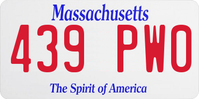 MA license plate 439PW0