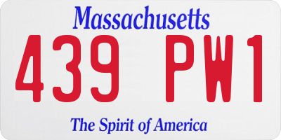 MA license plate 439PW1