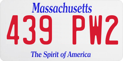 MA license plate 439PW2