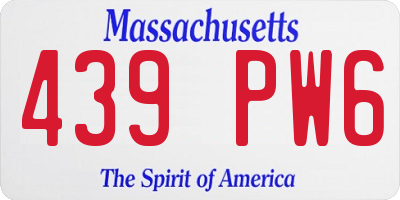 MA license plate 439PW6