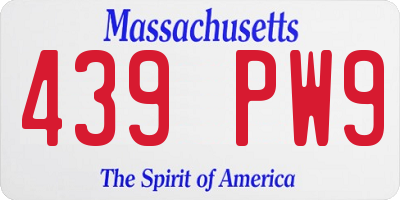 MA license plate 439PW9