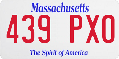 MA license plate 439PX0